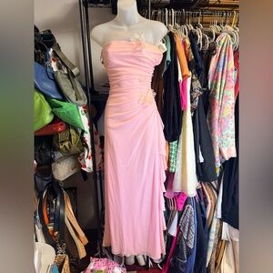 Y2K Elegant Pink Strapless Dress
